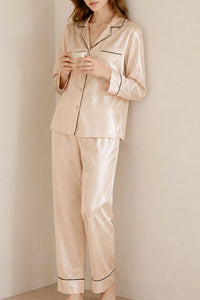Willluxe® Classic 100% Mulberry Silk Pajama Set - Long Sleeve Loungewear