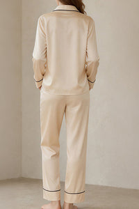 Willluxe® Classic 100% Mulberry Silk Pajama Set - Long Sleeve Loungewear