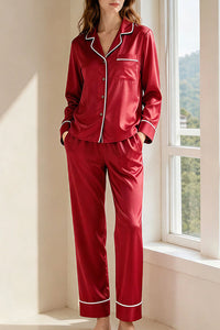Willluxe® Classic 100% Mulberry Silk Pajama Set - Long Sleeve Loungewear