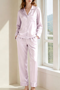 Willluxe® Classic 100% Mulberry Silk Pajama Set - Long Sleeve Loungewear