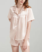 Willluxe® Mulberry Silk Pleated Short Pajama Set