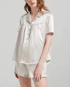 Willluxe® Mulberry Silk Pleated Short Pajama Set