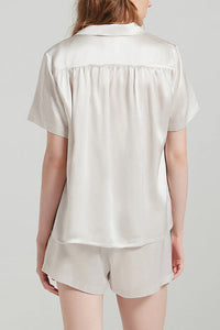 Willluxe® Mulberry Silk Pleated Short Pajama Set