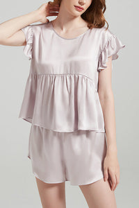 Willluxe® Pure Silk Flutter Sleeve Pajama Set