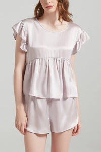 Willluxe® Pure Silk Flutter Sleeve Pajama Set