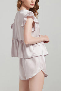 Willluxe® Pure Silk Flutter Sleeve Pajama Set
