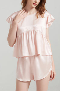 Willluxe® Pure Silk Flutter Sleeve Pajama Set