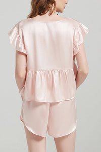 Willluxe® Pure Silk Flutter Sleeve Pajama Set