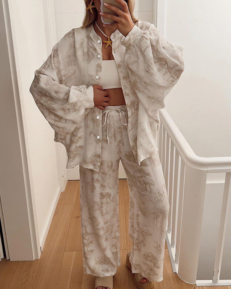 Willluxe® Cotton Printed Oversized Loungewear Set