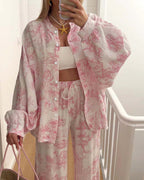 Willluxe® Cotton Printed Oversized Loungewear Set