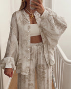 Willluxe® Cotton Printed Oversized Loungewear Set