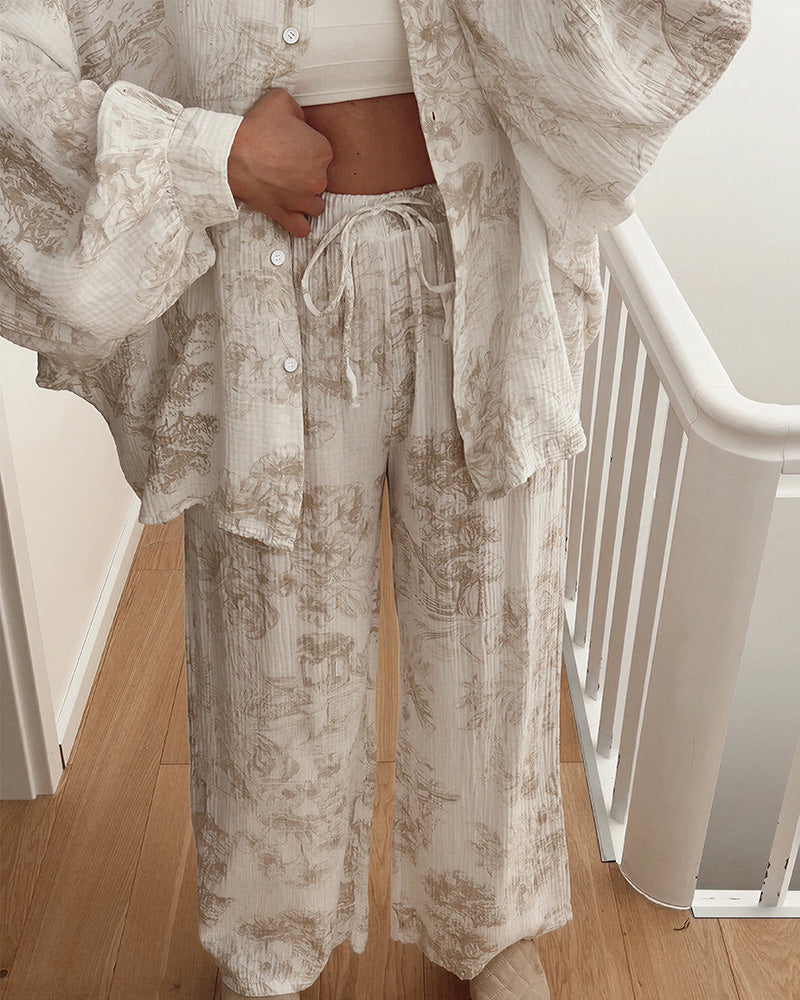 Willluxe® Cotton Printed Oversized Loungewear Set
