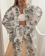 Willluxe® Cotton Printed Oversized Loungewear Set