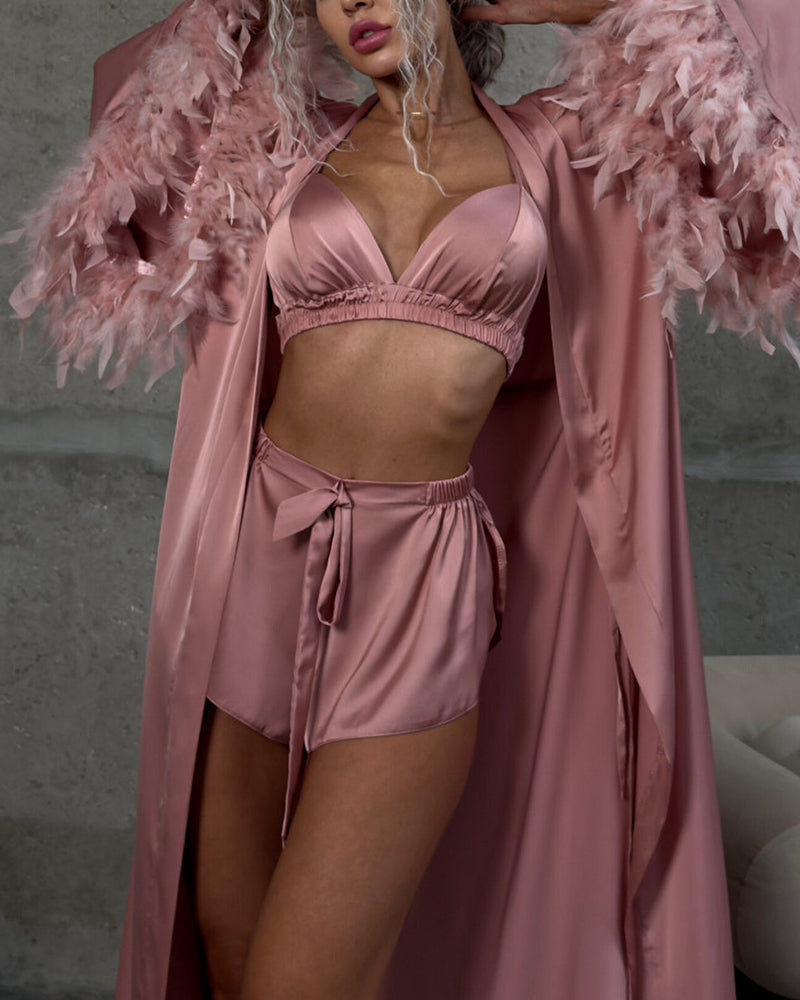 Willluxe® Feather-Trimmed 3-Piece Lounge Set