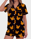 Willluxe® Halloween Cartoon 2-Piece Short-Sleeve Pajama Set