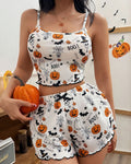 Willluxe® Halloween Spooky Pumpkin Cami & Shorts Pajama Set