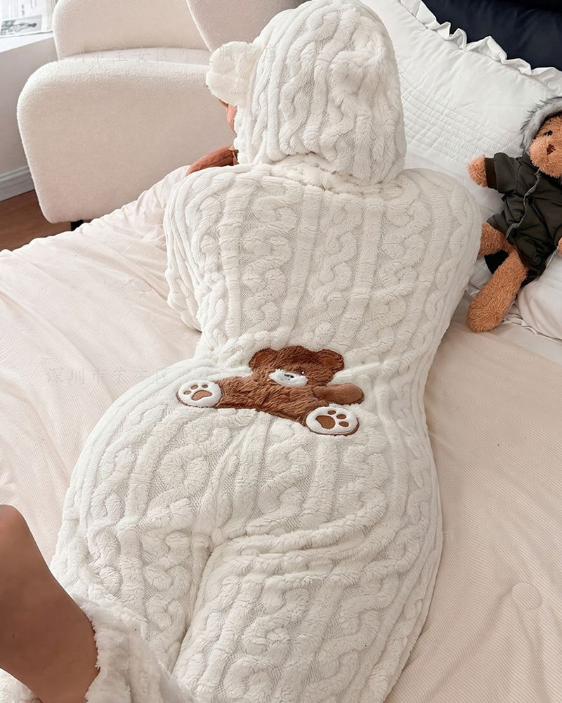 Willluxe® Cozy Plush Hooded Onesie Pajamas