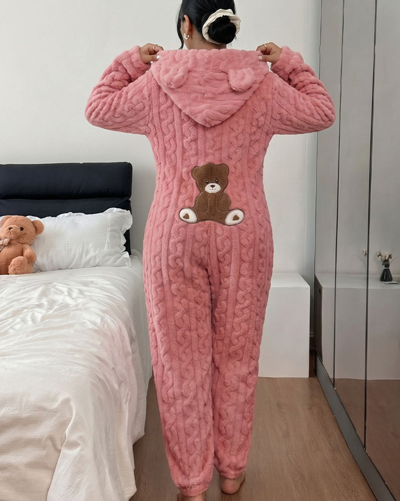 Willluxe® Cozy Plush Hooded Onesie Pajamas