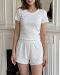 Willluxe® Lettuce Edge Top & Shorts Lounge Set
