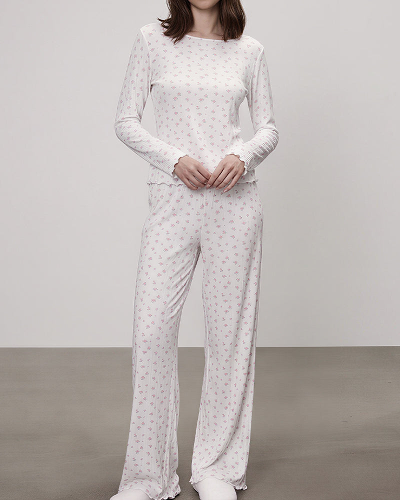 Willluxe® Floral Cotton Long Sleeve Pajama Set