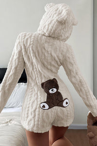 Willluxe® Cozy Bear Ear Plush Hooded Romper Onesie