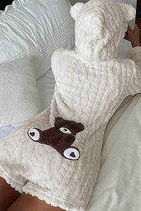 Willluxe® Cozy Bear Ear Plush Hooded Romper Onesie