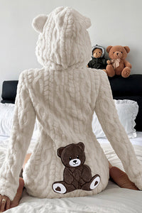 Willluxe® Cozy Bear Ear Plush Hooded Romper Onesie