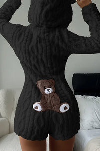 Willluxe® Cozy Bear Ear Plush Hooded Romper Onesie