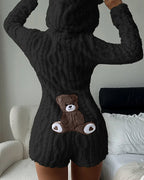 Willluxe® Cozy Bear Ear Plush Hooded Romper Onesie