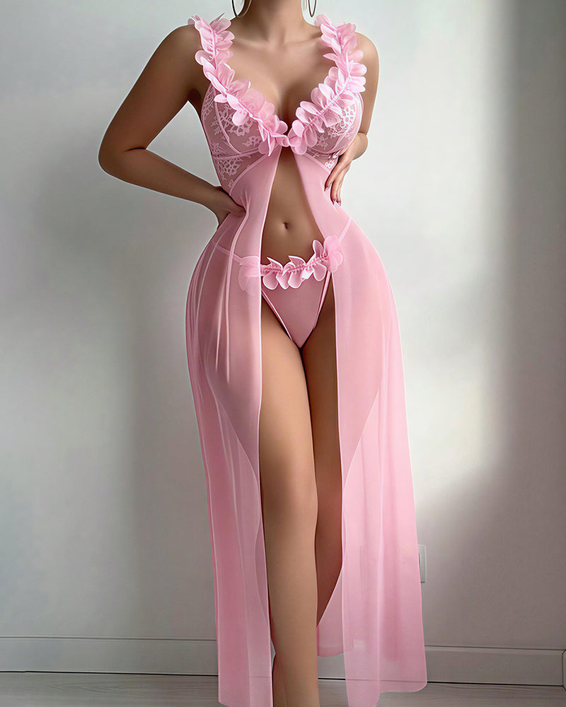 Willluxe® Sheer Mesh Long Lingerie Gown
