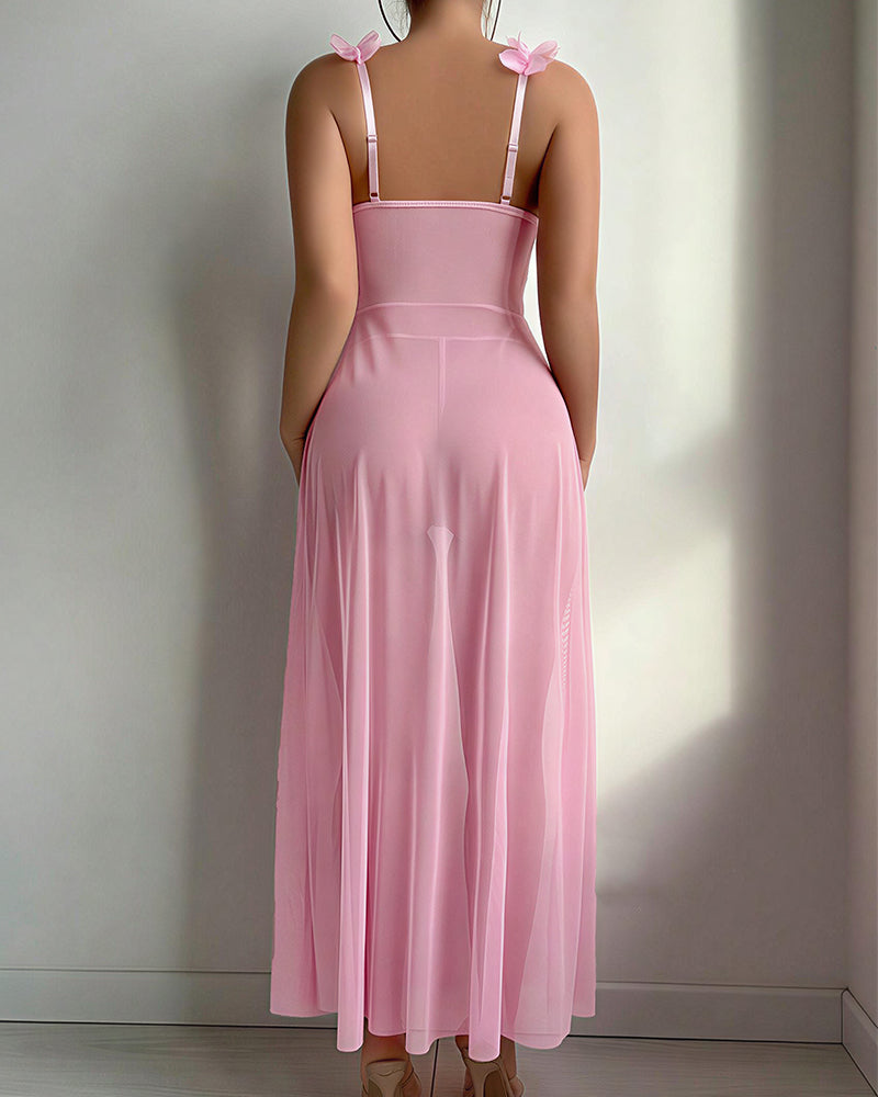 Willluxe® Sheer Mesh Long Lingerie Gown
