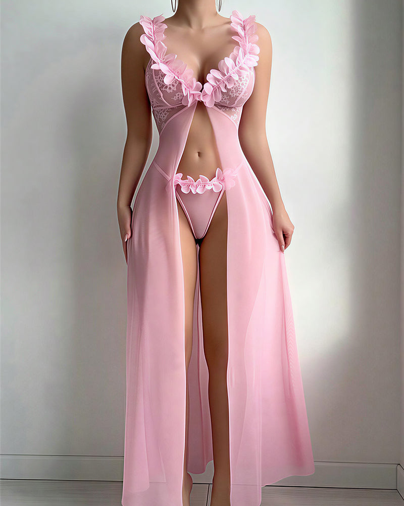 Willluxe® Sheer Mesh Long Lingerie Gown