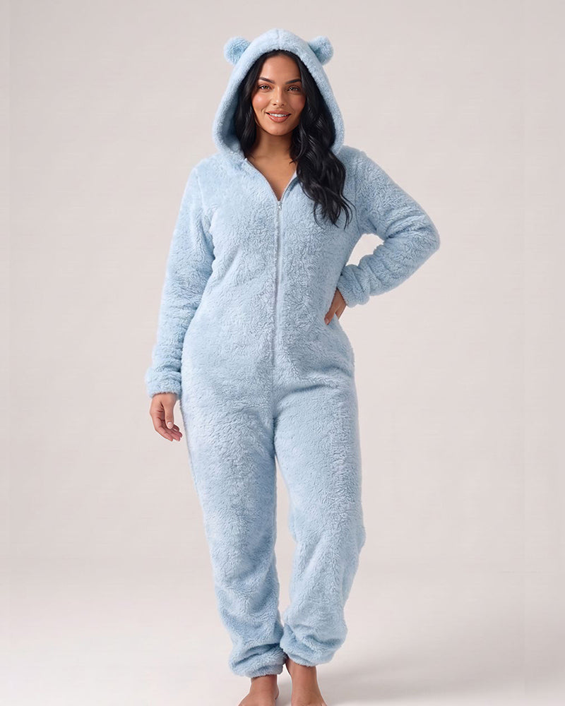 Willluxe® Cozy Cloud Fluffy Hooded Onesie Jumpsuit