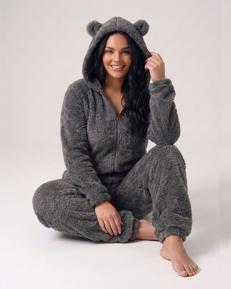 Willluxe® Cozy Cloud Fluffy Hooded Onesie Jumpsuit
