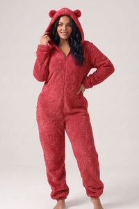 Willluxe® Cozy Cloud Fluffy Hooded Onesie Jumpsuit