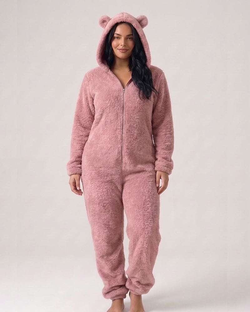 Willluxe® Cozy Cloud Fluffy Hooded Onesie Jumpsuit