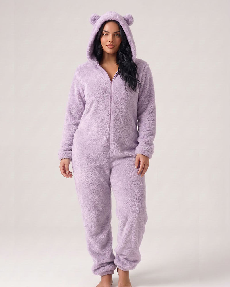 Willluxe® Cozy Cloud Fluffy Hooded Onesie Jumpsuit