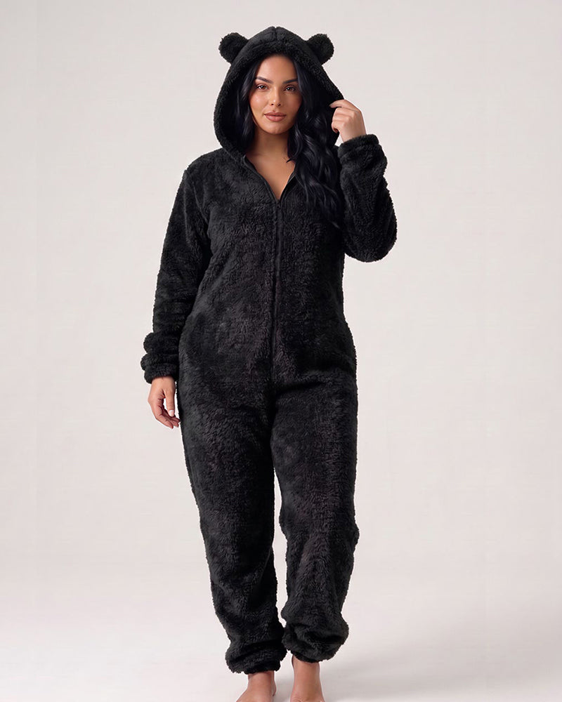 Willluxe® Cozy Cloud Fluffy Hooded Onesie Jumpsuit