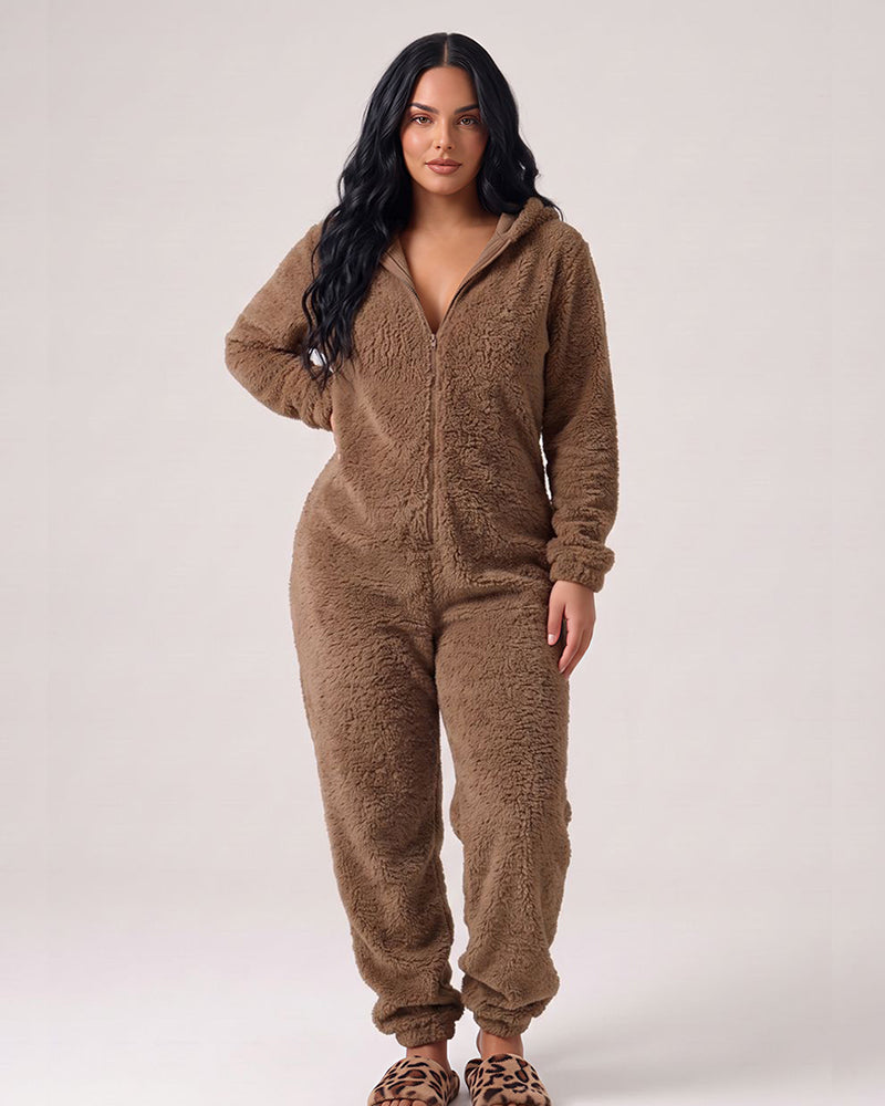Willluxe® Cozy Cloud Fluffy Hooded Onesie Jumpsuit