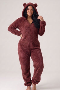 Willluxe® Cozy Cloud Fluffy Hooded Onesie Jumpsuit