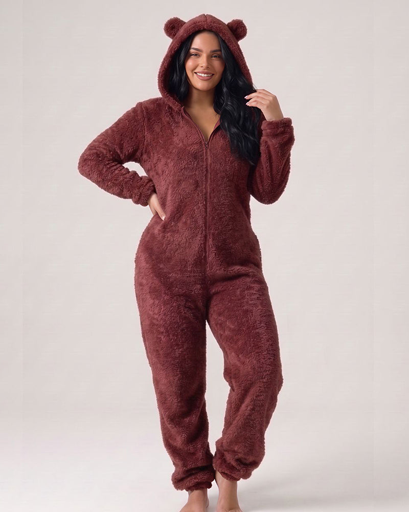 Willluxe® Cozy Cloud Fluffy Hooded Onesie Jumpsuit