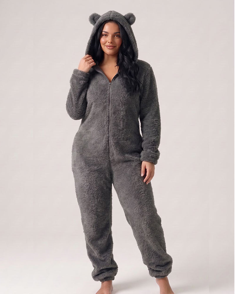 Willluxe® Cozy Cloud Fluffy Hooded Onesie Jumpsuit