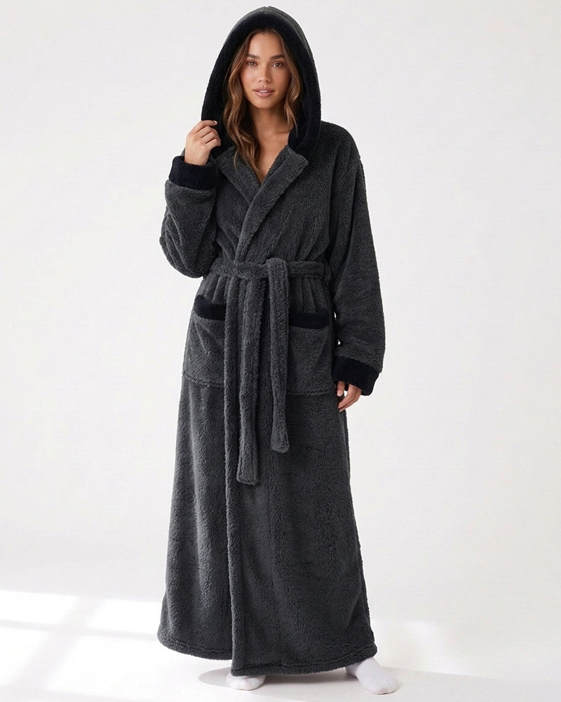 Willluxe® Cozy Ankle-Length Hooded Robe
