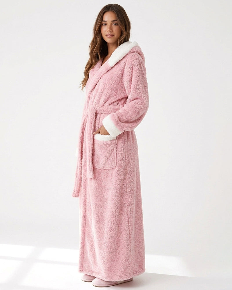 Willluxe® Cozy Ankle-Length Hooded Robe