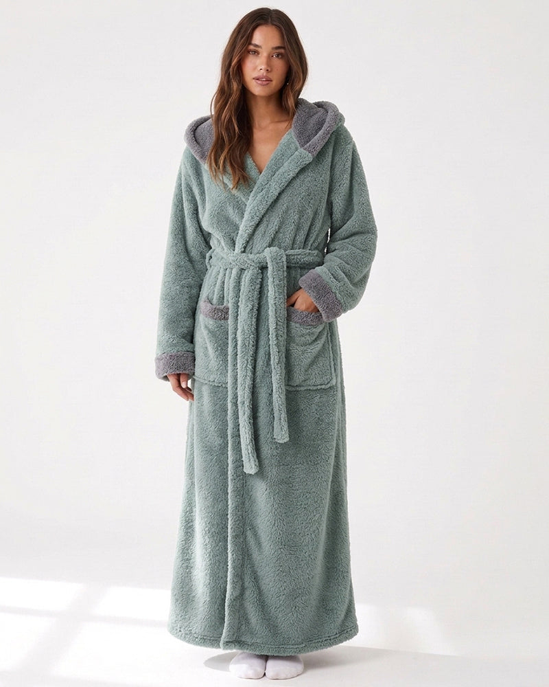Willluxe® Cozy Ankle-Length Hooded Robe
