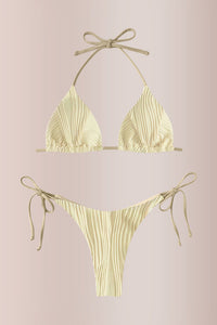Willluxe® Striped Tie-Front Bikini Swimwear