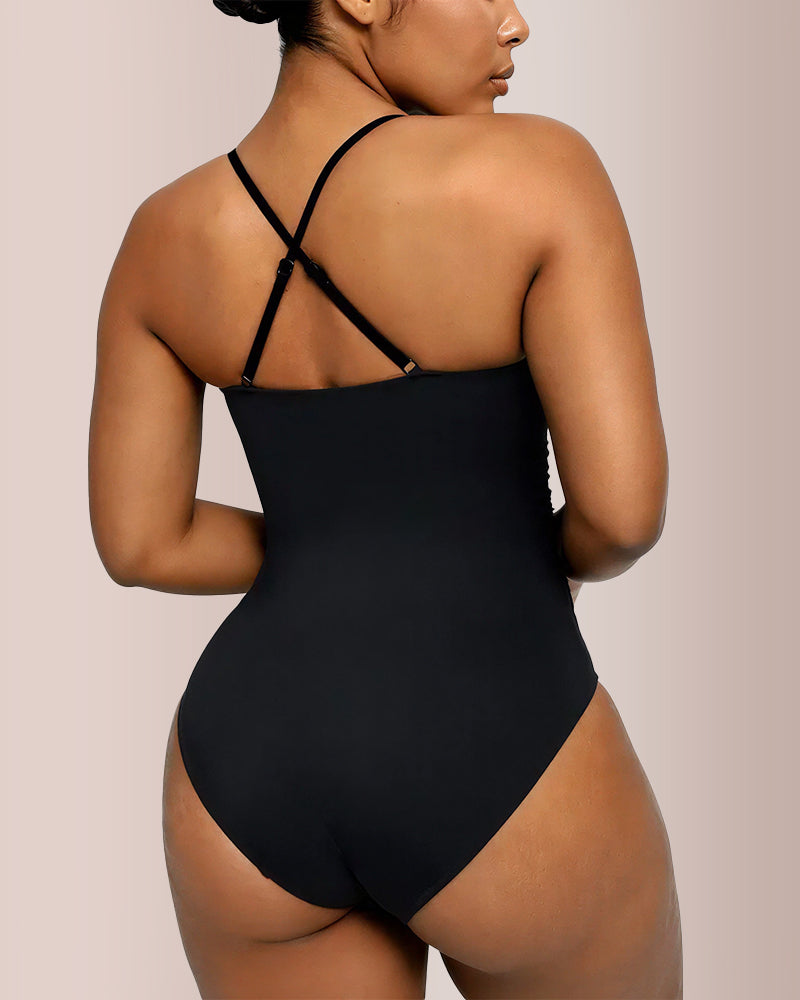 Willluxe® Smart Sculpt U-Ring Cut-Out One-Piece Swimwear