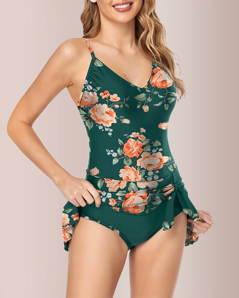 Willluxe® Women's Tummy Control Slim Fit Plus Size One Piece Swimsuit