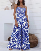 Willluxe® Majolica Print Sling One-Piece Swimwear