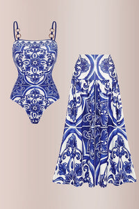 Willluxe® Majolica Print Sling One-Piece Swimwear